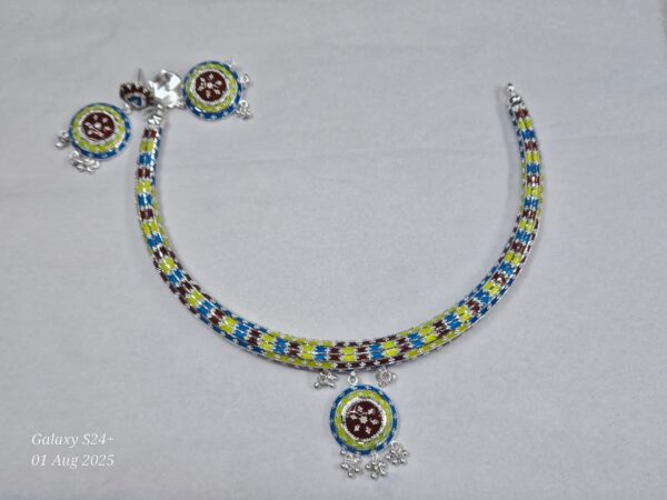 92.5 pure Silver minekari circular manipuri hasuli cum necklace