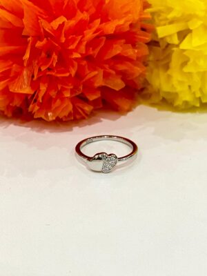 92.5 Silver HalfHeart finger ring (size )