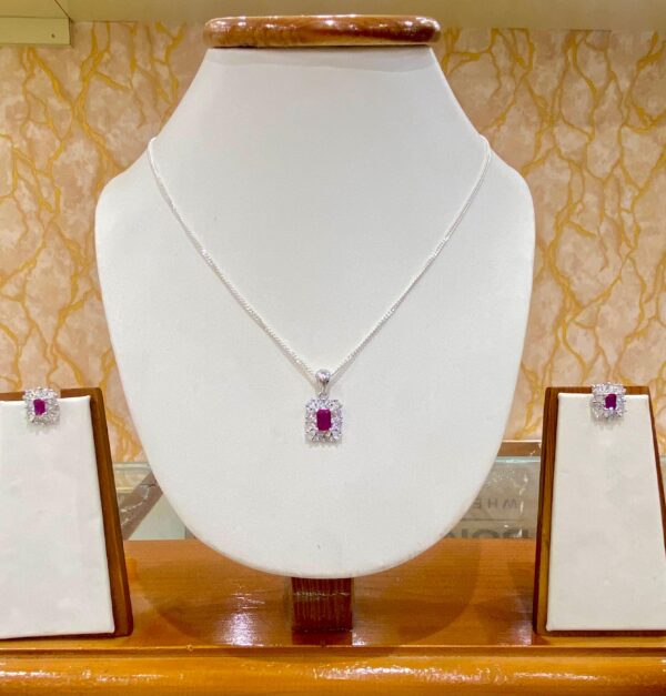 92.5 Pure Silver PinkSqaud Pendant with tops (without chain)