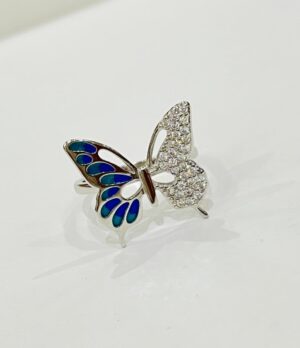 92.5 Silver Zaphariq Butterfly Finger Ring (Size-14)