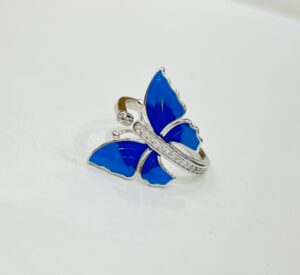 92.5 Silver adjustable BlueFly finger ring