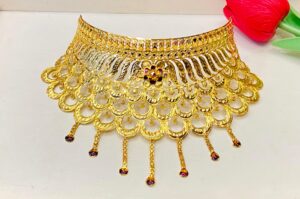 92.5 Pure Silver Fishy Scale Design Necklace (24K Gold Plated)