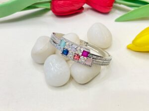 Square Crystal With AD Multi Stone Bangles