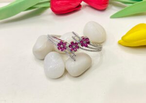 Multi Flower With AD Purple Stone Bangles