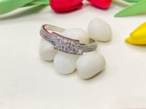 Beautiful Zigzag Shape With AD Stone Bangles