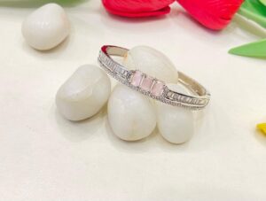 Square Box Design With AD Pink Stone Bangles