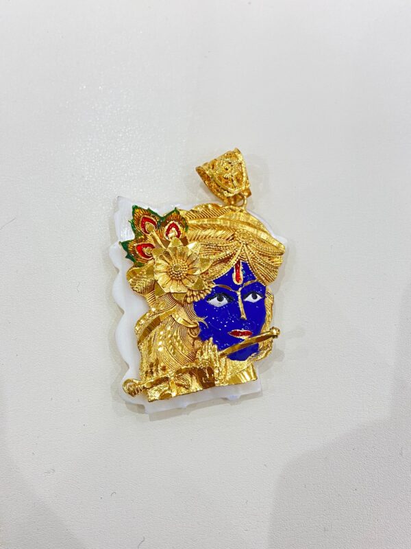 Lord Krishna Shell Pendant (Without Earrings)