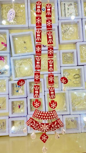 99.5 Pure Silver Square Flower Pola Long Necklace