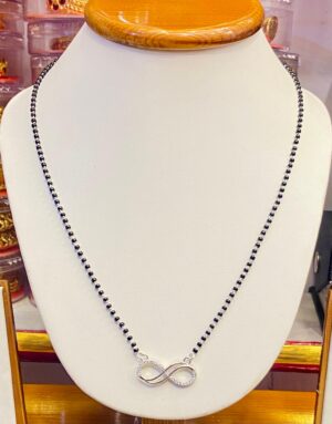 92.5 Pure Silver double Line Bow Mangalsutra