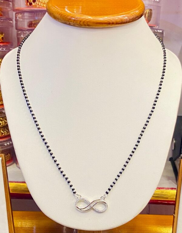 92.5 Pure Silver double Line Bow Mangalsutra