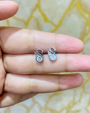 92.5 Pure Silvr Stone Duck Earrings