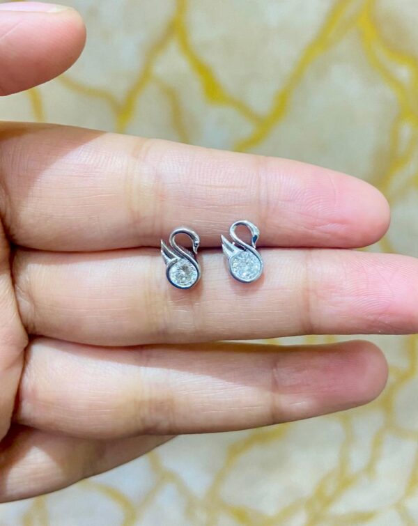 92.5 Pure Silvr Stone Duck Earrings