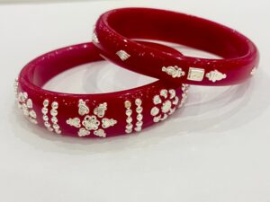 99.5 Pure Silver Flower Leaf Petallic Mota Pola (Pair)