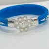 99.5 Pure Silver Flower Bracelet Pola (Sky Blue) Single (Size-27)