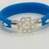 99.5 Pure Silver Floral Moon Bracelet Pola (Sky Blue) Single (Size-26)
