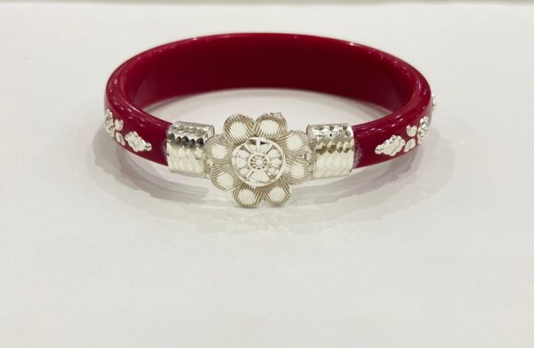 99.5 Pure Silver Flower Moon Bracelet Pola (Single) Size-28