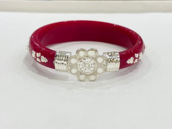 99.5 Pure Silver Sun Flower Bracelet Pola (Single) Size-27