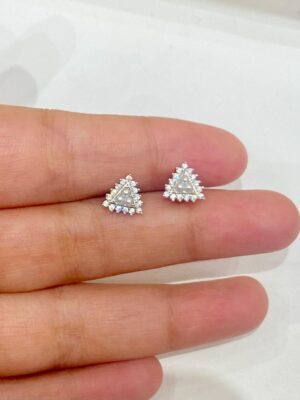 92.5 Pure Silver Triangle Shape Earrings