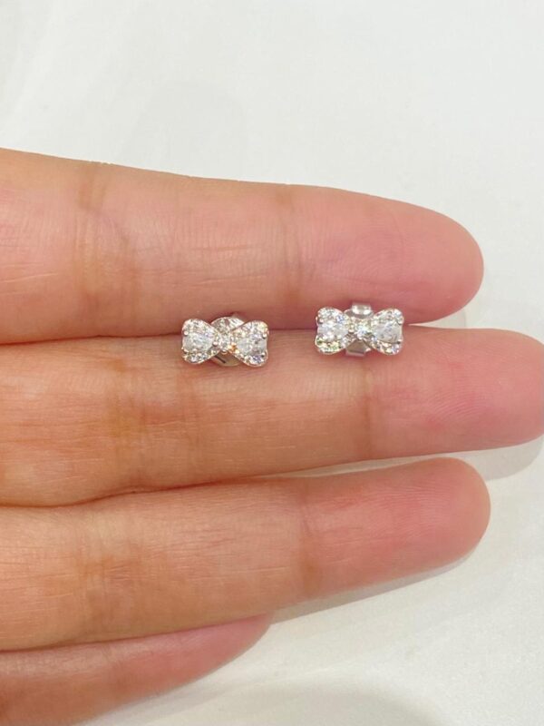 92.5 Pure Silver Bow Shape Earrings