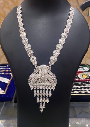 92.5 Pure Silver Circle Flower Drops Pattern Sitahar