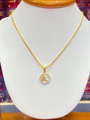Heart Shape 'R' Pendant (Without Chain)