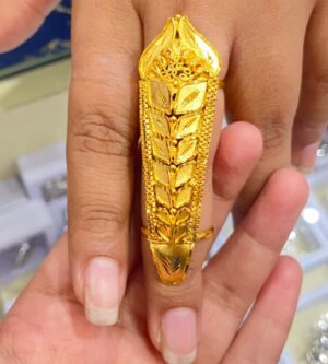 Bridal Caterpillar Leaf Finger Ring