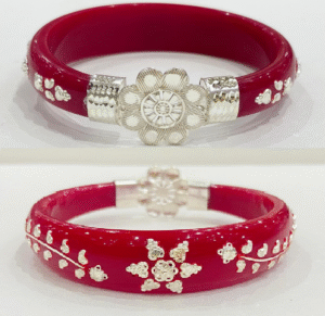 99.5 Pure Silver Sun Flower Bracelet Pola (Single) Size-27