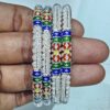 92.5 Pure Silver MultiColor Sleek Monipuri Bala (Pair)