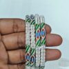 92.5 Pure Silver MultiColor Sleek Monipuri Bala (Pair)