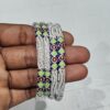 92.5 Pure Silver MultiColor Sleek Monipuri Bala (Pair)