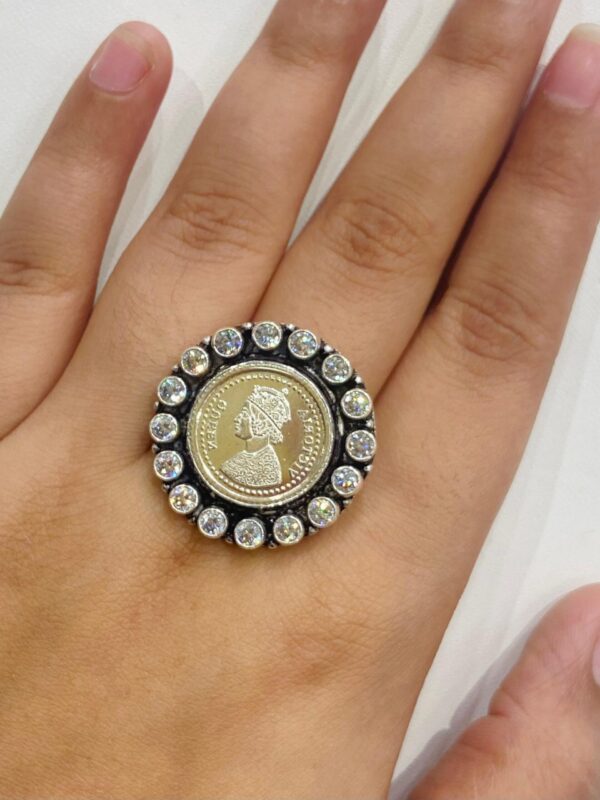 WhatsApp-Image-2025-08-24-at-5.52.49-PM-1-scaled 95.5 Silver Small Gini White Stone Finger Ring (Adjustable)(CN 13)