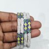 92.5 Pure Silver MultiColor Sleek Monipuri Bala (Pair)