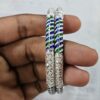 92.5 Pure Silver MultiColor Sleek Monipuri Bala (Pair)