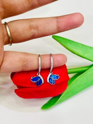 92.5 Pure Silver Danceing Butterfly Earrings