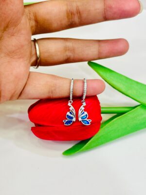 92.5 Pure Silver Flying Butterfly Earrings
