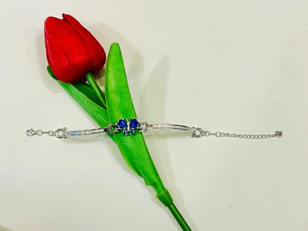 92.5 Pure Silver Blue Butterfly Bracelet