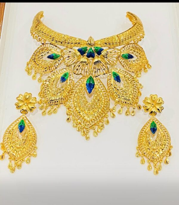 Glorious Peacock Bridal Necklace With Earrings