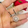 92.5 pure Silver Stony Circular Pendant Mangalsutra