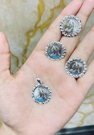 95.5 Pure Silver Gini Pendant With Earrings and Finger Rings (Without Chain)