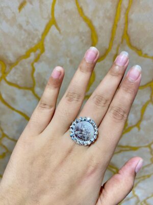 95.5 Silver Gini Adjustable Finger Ring (adjustable)
