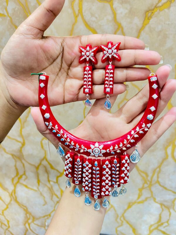 99.5 Pure Silver Viral Exotic Pola Necklace