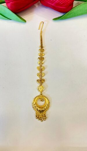 Gold Replica Circle Drop Shape Tikli