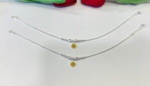 92.5 Hallmark Silver Yellow Floral Gorgeous Payal