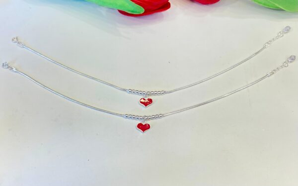 92.5 Hallmark Silver Heart Shape Payal