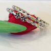 92.5 Pure Silver Multi Colour Flower Leaf Monipuri Bala (Pair) (Size-26)