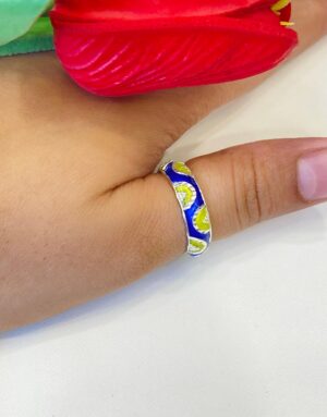 92.5 Silver Stylish Minakari Thumb Finger Ring (Out Of Stock)