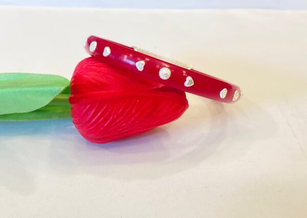 92.5 Pure Silver Minakari Rhombus Shape Bracelet Pola (Single) (Size-25)