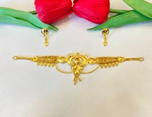 Gold replica Nokshi choker