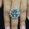 95.5 Silver Gini Naboratno Finger Ring (Adjustable)