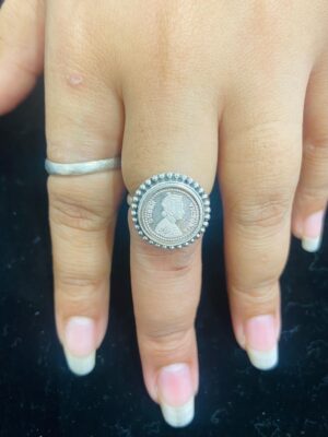 92.5 Silver Small Gini Adjustable Finger Ring